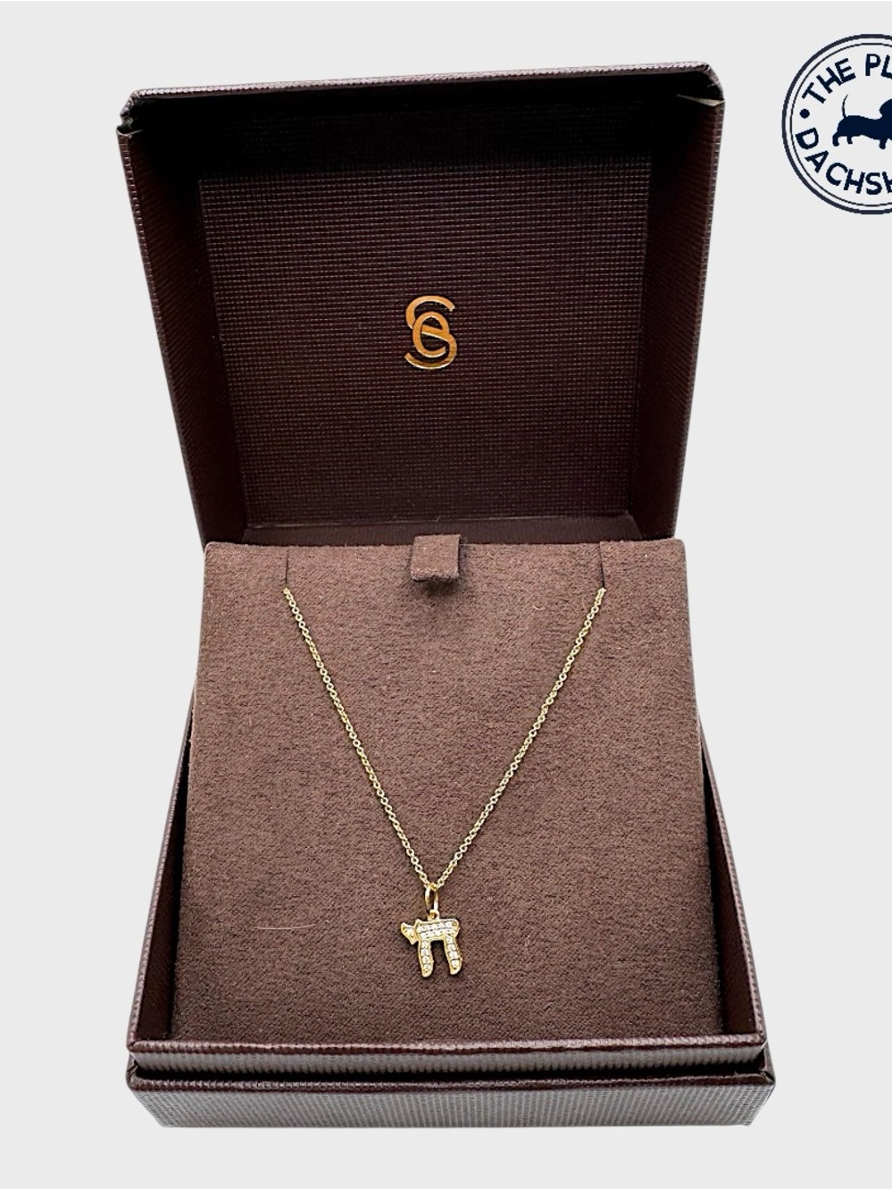 Sidney Evan 14k Diamond Chai and Chain Necklace